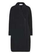 Bonded Wool Cocoon Coat Outerwear Coats Winter Coats Black Calvin Klei...