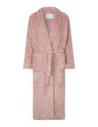 Long Fleece Robe Morgonrock Pink Rosemunde