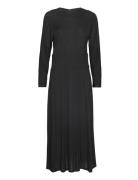 Flora Long Sleeved Viscose Jersey Dress Maxiklänning Festklänning Blac...