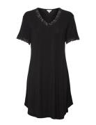 Bamboo Short Sleeve Nightdress With Nattlinne Black Lady Avenue