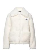 Short Sherpa Jacket Fodrad Jacka White Calvin Klein Jeans