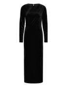 Objbianca L/S Long Dress 130 Maxiklänning Festklänning Black Object