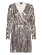 Dress Victoria Sequin Kort Klänning Silver Lindex