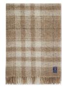 Lexington Home Checked Mohair Mix Throw Beige