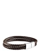 Leather Bracelet Double Rope Armband Smycken Brown Edd.
