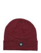 Double A By Wood Wood Vin Patch Beanie Burgundy