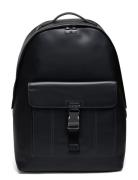 Th Spw Leather Backpack Ryggsäck Väska Black Tommy Hilfiger