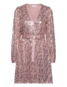 Dress Bella Sequinses Kort Klänning Pink Lindex