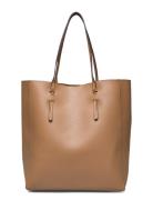 Leather-Effect Shopper Bag Shopper Väska Beige Mango