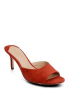 Lyanna Suede Sandal Sandal Med Klack Red Lauren Ralph Lauren