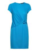 Str Matte Jersey-Dress Kort Klänning Blue Lauren Ralph Lauren