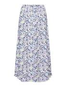 Midi Skirt With All-Over Floral Pattern Knälång Kjol White Esprit Casu...