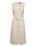 Lauren Ralph Lauren Bubble Crepe Cap-Sleeve Dress Kräm