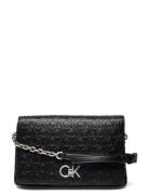 Re-Lock Shoulder Bag Md - Emb Bags Crossbody Bags Black Calvin Klein