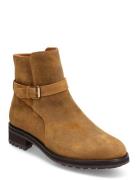 Polo Ralph Lauren Bryson Waxed Suede Buckled Boot Beige