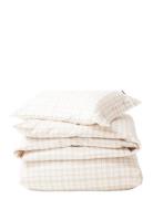 Lexington Home White/Beige Checked Lyocell/Cotton Bed Set Beige