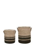 House Doctor Basket W. Lid, Laundry Beige
