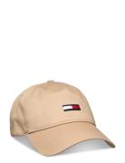 Tjm Elongated Flag Cap Accessories Headwear Caps Beige Tommy Hilfiger