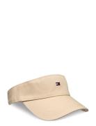 Essential Flag Visor Accessories Headwear Caps Beige Tommy Hilfiger