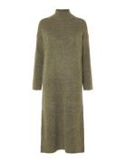 Selected Femme Slfmaline Ls Knit Dress High Neck Noos Grön