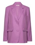 Sanna Linen Blazer Blazers Single Breasted Blazers Purple Gina Tricot