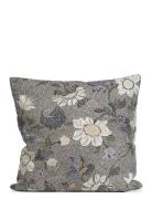 Ceannis Cushion Cover Flower Linen, 50X50Cm Grå