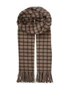 Check Crystal Scarf Accessories Scarves Winter Scarves Brown Becksönde...