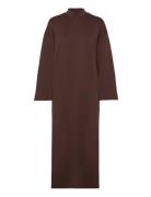 Slfjane Ls Ankle Dress Knälång Klänning Brown Selected Femme