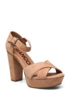 Biacarly Plateau Sandal Sandal Med Klack Beige Bianco