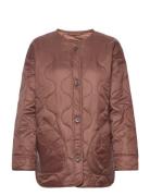 Anf Womens Outerwear Kviltad Jacka Brown Abercrombie & Fitch
