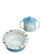 Rätt Start Elephant, Bowl And Cup, Grey Multi/patterned