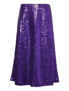 Slfsola Hw Midi Sequins Skirt B Knälång Kjol Purple Selected Femme
