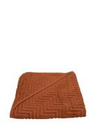 Filibabba Bath Towel With Hood - Zigzag Rust Brun