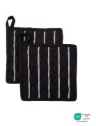 House Doctor Potholders, Hdchef, Black W. White Stripes Svart