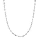 Syster P Herringb Twisted Necklace Silver