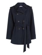 Cotton Short Trench Trench Coat Rock Navy Tommy Hilfiger