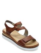 679C7-24 Platta Sandaler Brown Rieker