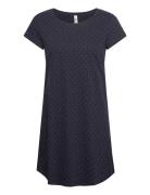 Lindex Nightdress Big Tee Aop Dots Marinblå