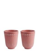Daisy Mug 2-Pack Home Tableware Cups & Mugs Tea Cups Pink PotteryJo