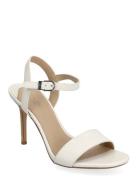 Lauren Ralph Lauren Gwen Lizard-Embossed Leather Sandal Vit