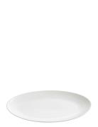 Aida Relief - Ovalt Fad Porcelæn White 1 Stk 40X31 Cm Vit