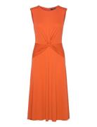 Lauren Ralph Lauren Twist-Front Jersey Dress Orange