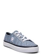 Vulc Canvas Sneaker Shirting Låga Sneakers Blue Tommy Hilfiger