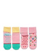 2-Pack Kids Ice Cream Anti-Slip Socks Strumpor Non-slip Multi/patterne...