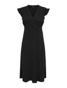 ONLY Onlmay Life S/L Wrap Midi Dress Jrs Noos Svart