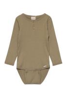 Minymo Body Ls Rib Khaki Green