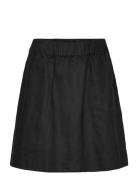 Linen Skirt Kort Kjol Black Rosemunde