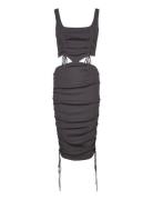 Long Knit Dress Knälång Klänning Black Cannari Concept