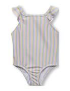 Kmganna Frill Swimsuit Acc Baddräkt Badkläder Purple Kids Only