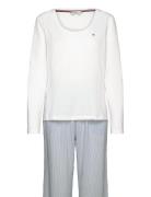 Ls Pj Set Woven Pyjamas White Tommy Hilfiger
